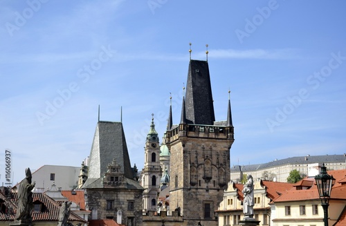 Architecture from Prague with blue sky