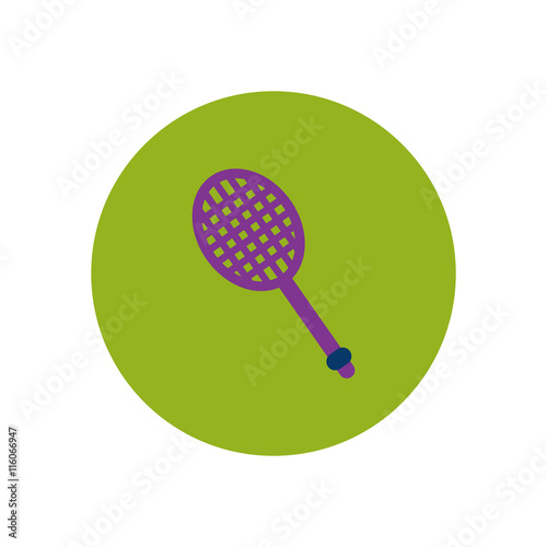 stylish icon in color circle tennis racquet 