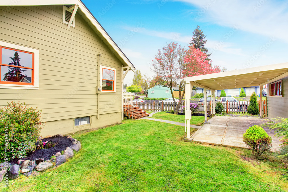 Old one story house with patio and fenced backyard Old one story house with patio and fenced backyard