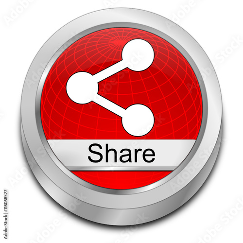 Share Button - 3D illustration