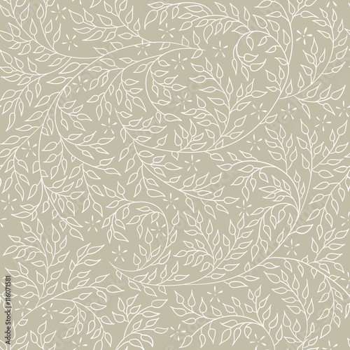 Olive tree floral seamless pattern
