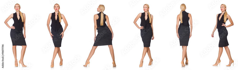 Composite photo of woman in various poses Composite photo of woman in various poses
