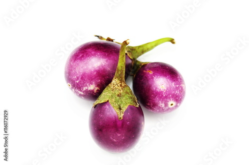 Eggplant or aubergine vegetable  on white background