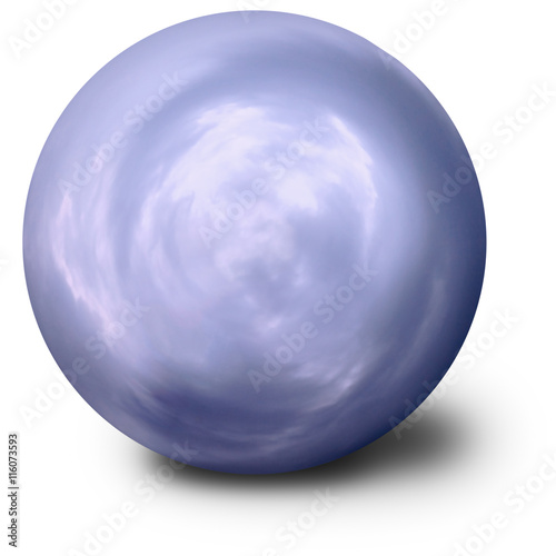Spiritualistic blue ball on white background