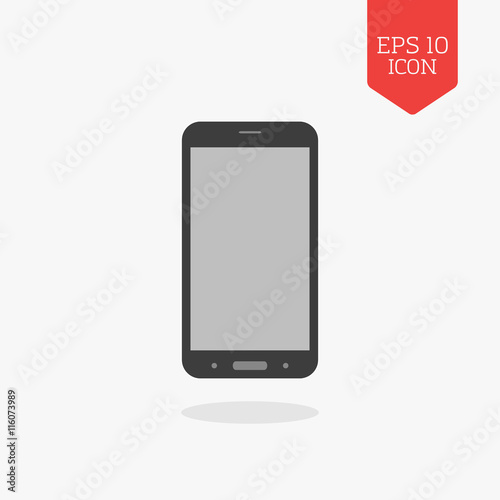 Smartphone icon. Flat design gray color symbol. Modern UI web na