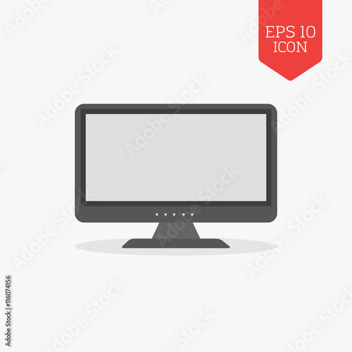 Monitor icon. Flat design gray color symbol. Modern UI web navig photo