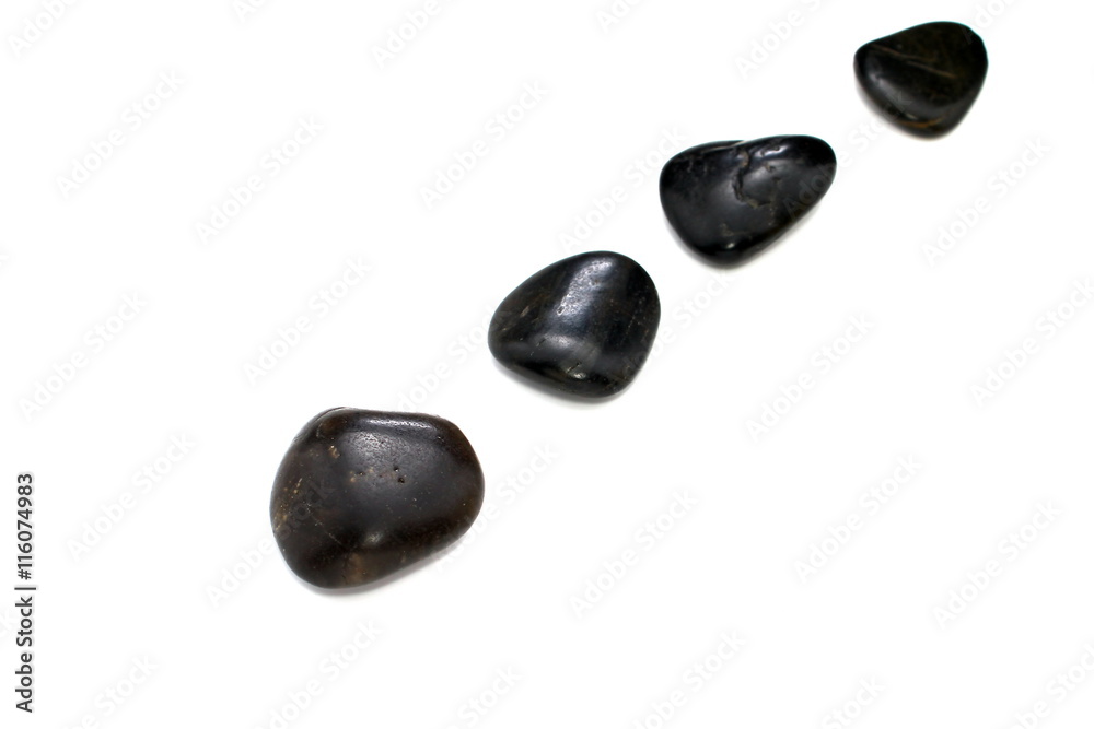 Black SPA stones set isolated on white background Black SPA stones set isolated on white background