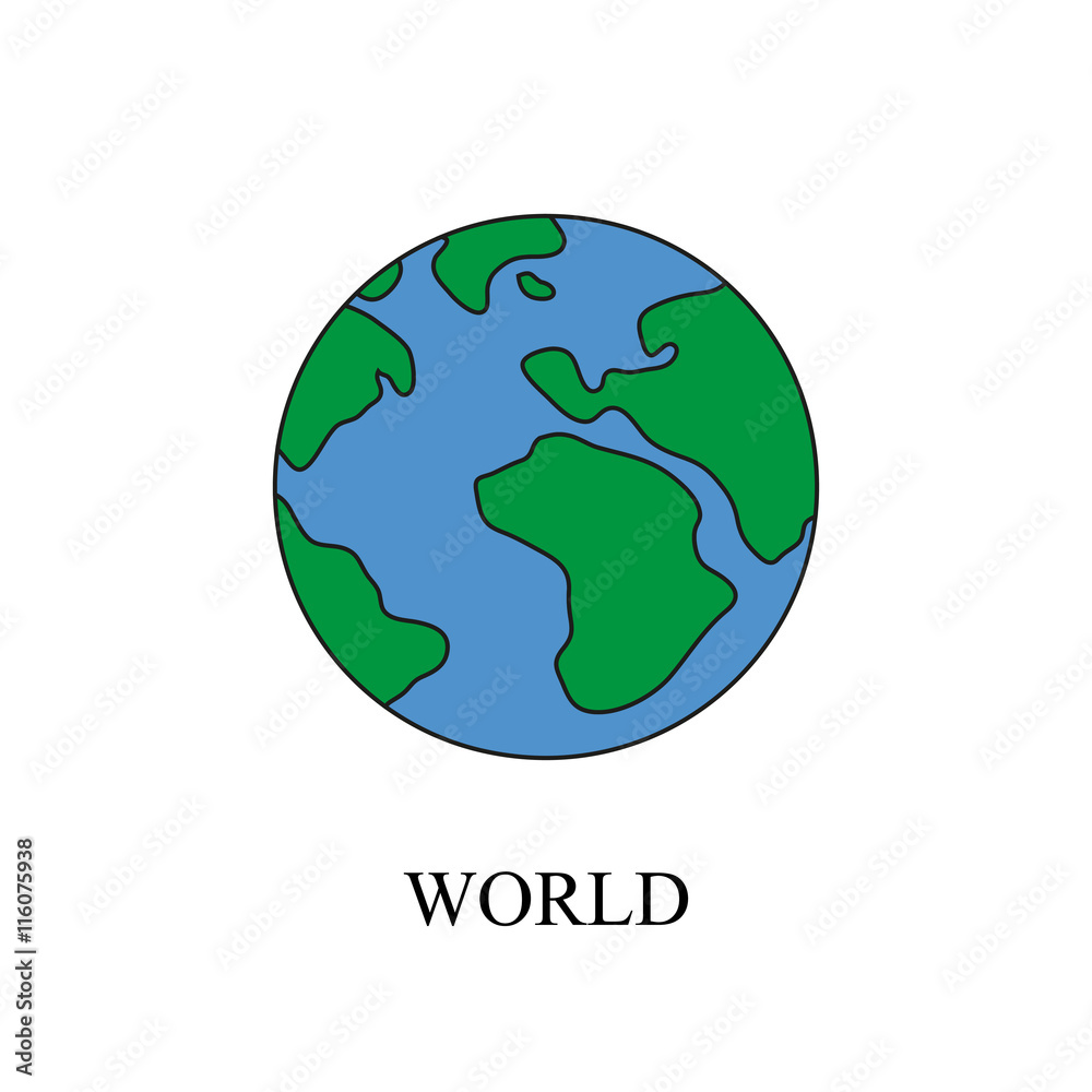 Earth green and blue color on a white background