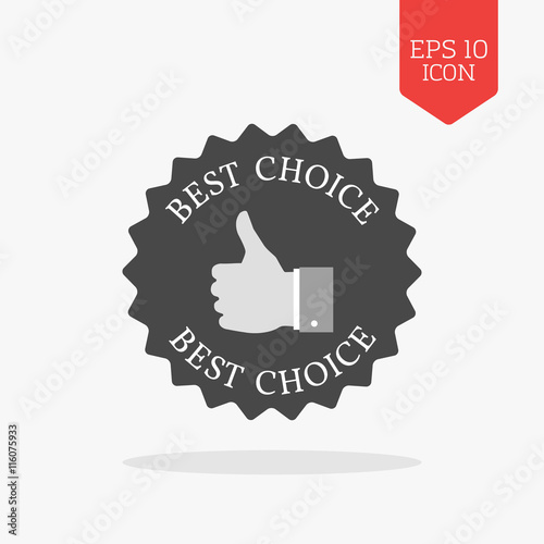 Best choice concept icon. Flat design gray color symbol. Modern