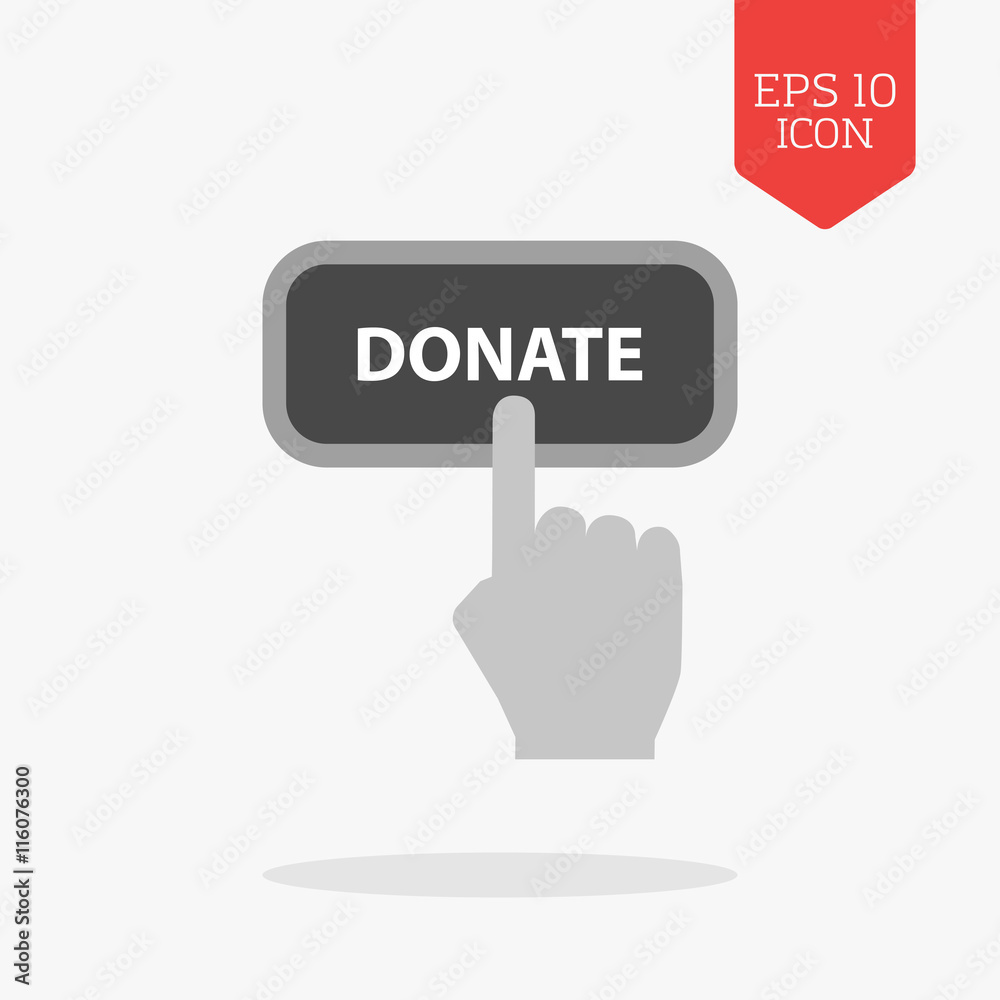 Donate concept icon. Flat design gray color symbol. Modern UI we Donate concept icon. Flat design gray color symbol. Modern UI we