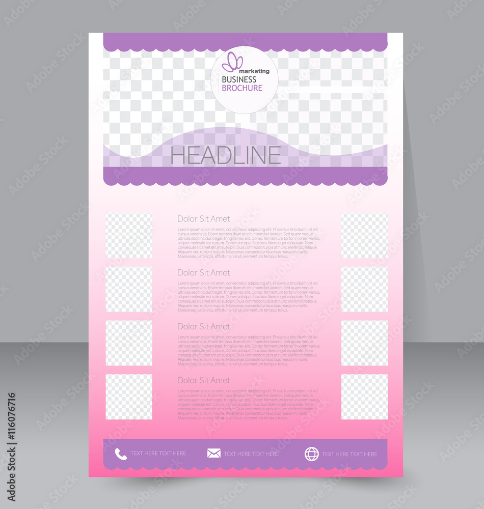 Corporate business flyer brochure design template. To be used for magazine cover, business mockup, education, presentation, report. Pink and purple color. Corporate business flyer brochure design template. To be used for magazine cover, business mockup, education, presentation, report. Pink and purple color.