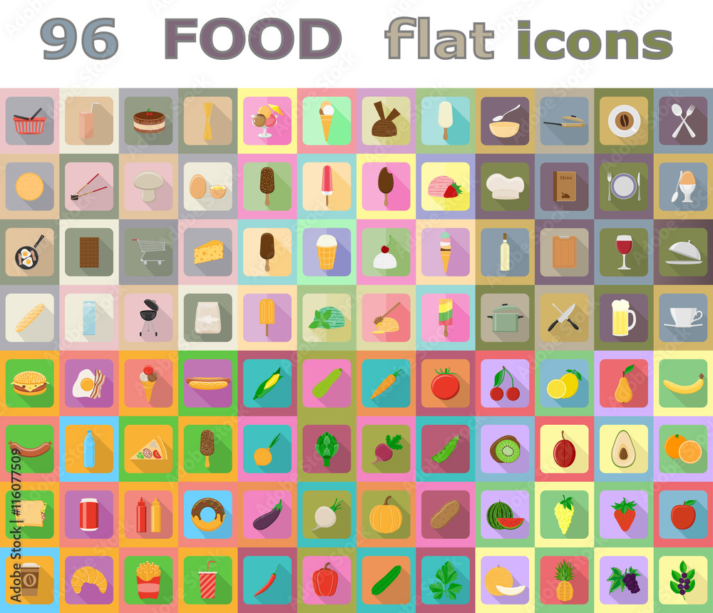 food flat icons vector illustration food flat icons vector illustration
