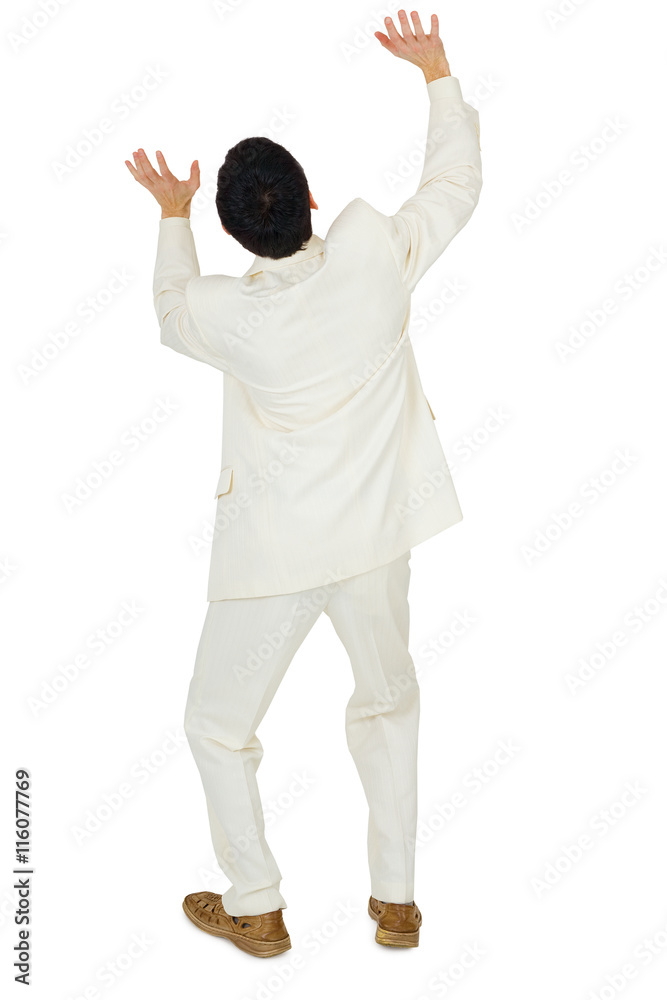 Man with his hands locked on threats are top Man with his hands locked on threats are top