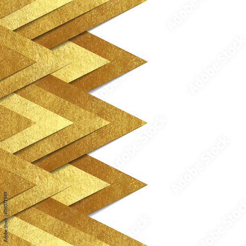 Metallic gold paper border background
