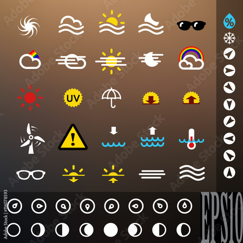 Weather icon set of various special situations. Vector illustration for web, mobile devices (applications, widgets). eps 10