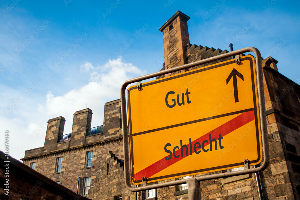 Obraz premium Schild 114 - Schlecht