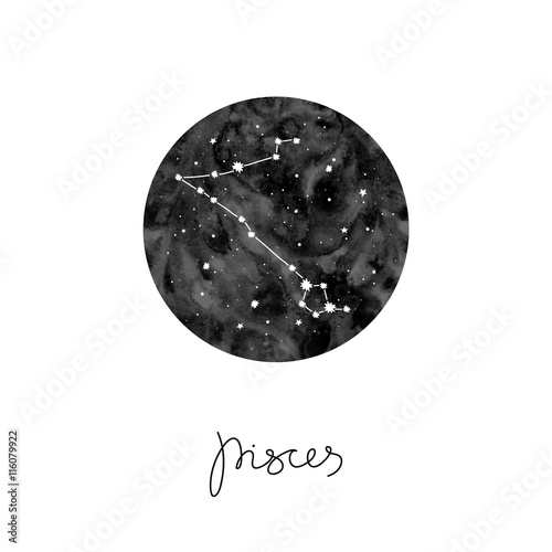 vector illustration with zodiac sign Pisces