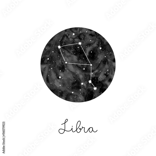 vector illustration with zodiac sign Libra