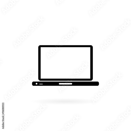 Laptop with a light display on a white background
