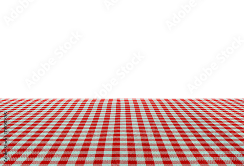 Wooden table covered with tablecloth