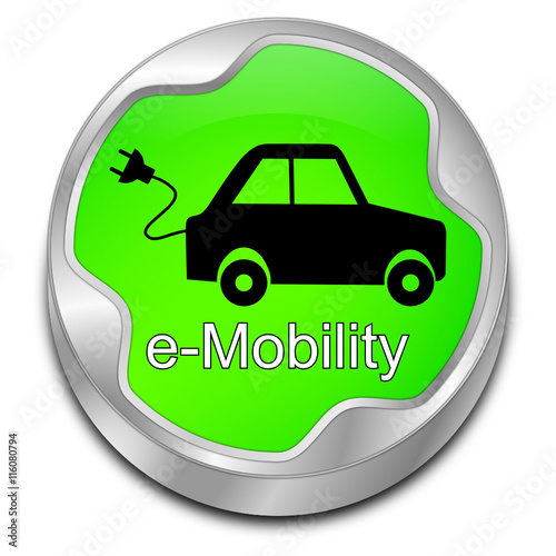 e-Mobility Button - 3D illustration
