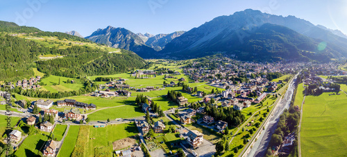 Bormio - Valtellina (IT) - Vista aerea estiva da centro valle photo