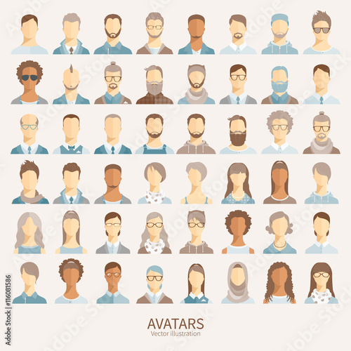 Set of avatar icons.