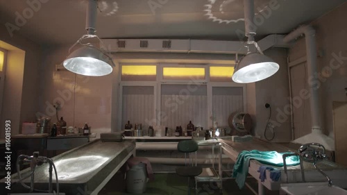 Empty morgue tables