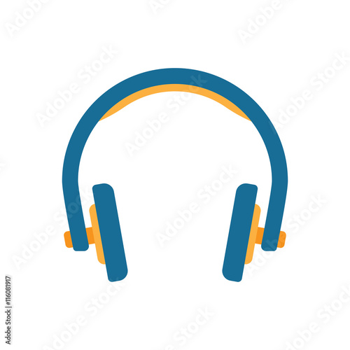 Headphones in flat style.