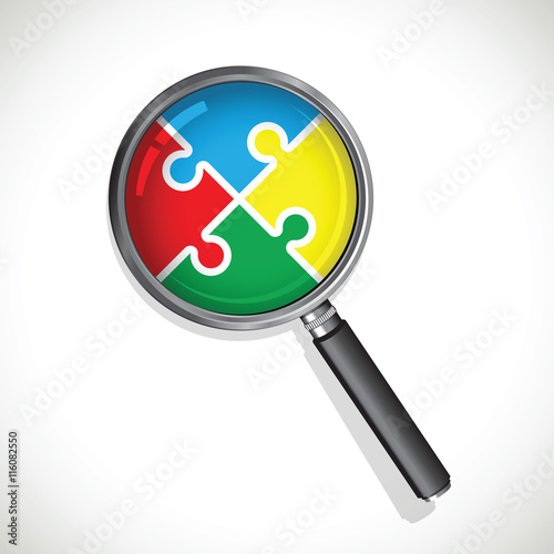 magnifying glass jigsaw multi coloured