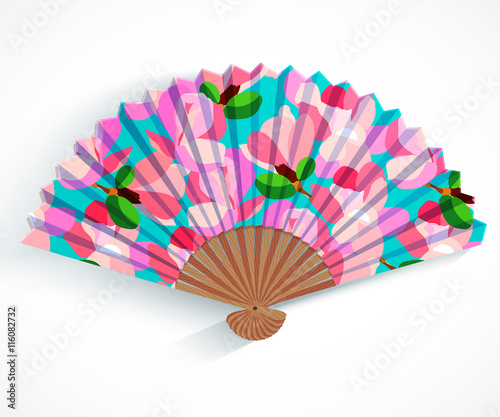 Decorative folding fan.