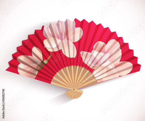 Decorative folding fan.