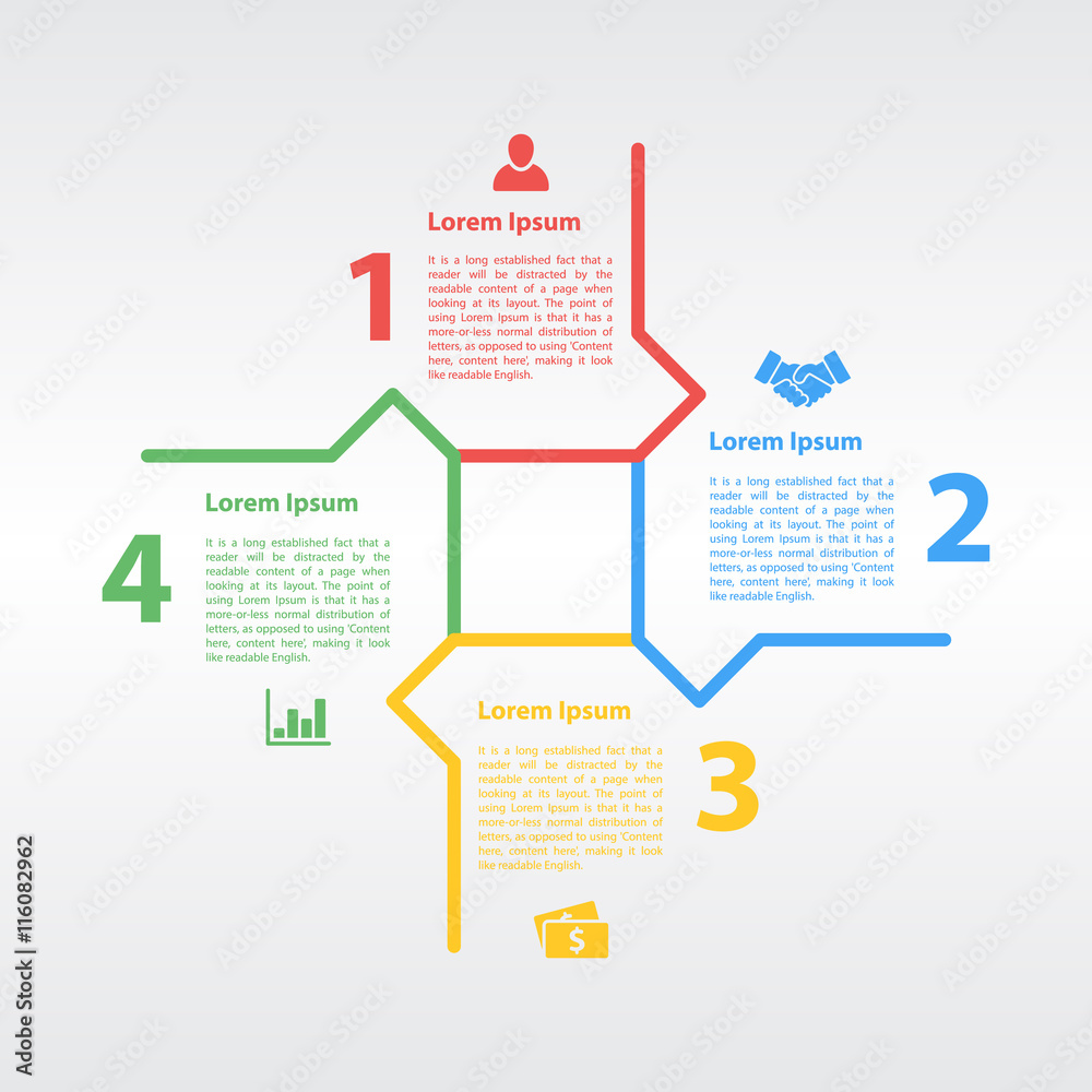 four steps cycle infographic layout concept vector illustration four steps cycle infographic layout concept vector illustration