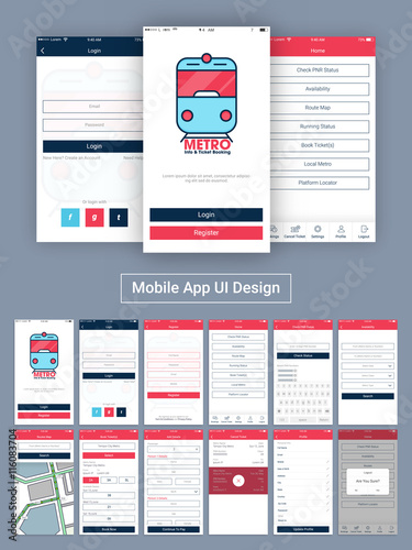 Online Tickets Booking Mobile UI design.
