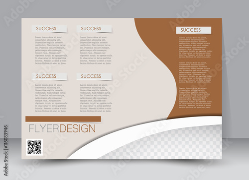 Flyer, brochure, magazine cover template design landscape orientation for education, presentation, website. Brown color. Editable vector illustration.