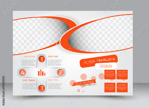 Flyer, brochure, billboard, magazine cover template design landscape orientation for education, presentation, website. Orange color. Editable vector illustration.