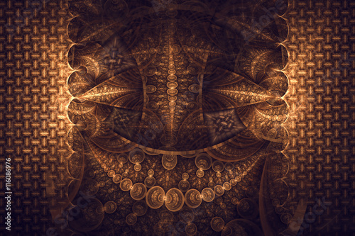 Abstract fractal fantasy wallpaper brown pattern.