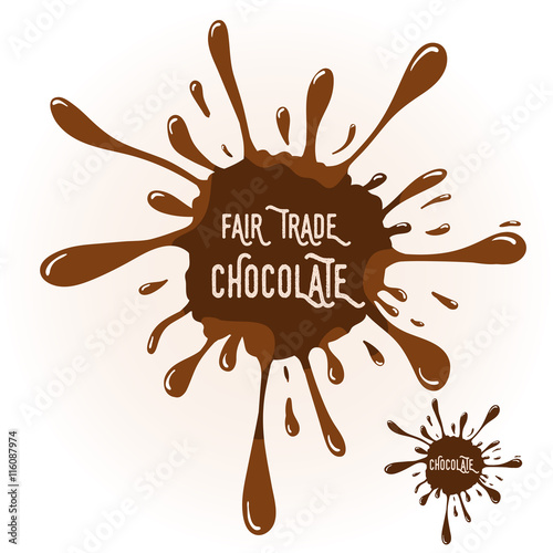 Chocolate blot with text Fair trade Chocolate