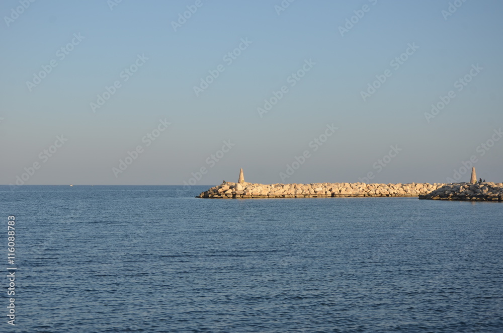 Stone pier empty sea