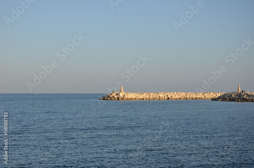 Stone pier empty sea