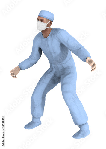 3D Rendering Male Doctor on White