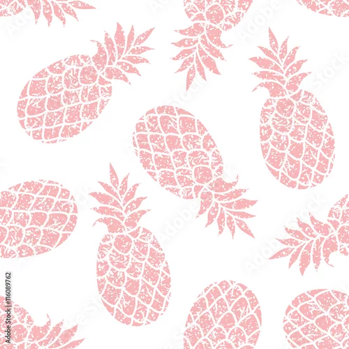 Tapety Ananas wektor wzór dla papieru tekstylnego, scrapbookingu lub papieru do pakowania. Ananasowa sylwetka powtarzalny ornament.