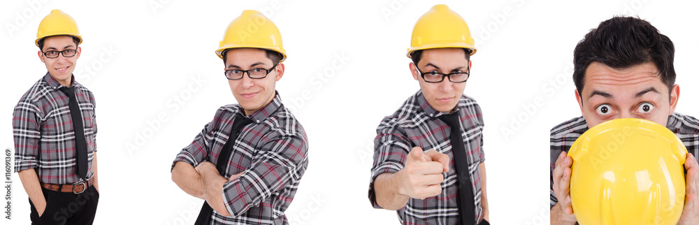 Industrial worker isolated on the white background Industrial worker isolated on the white background