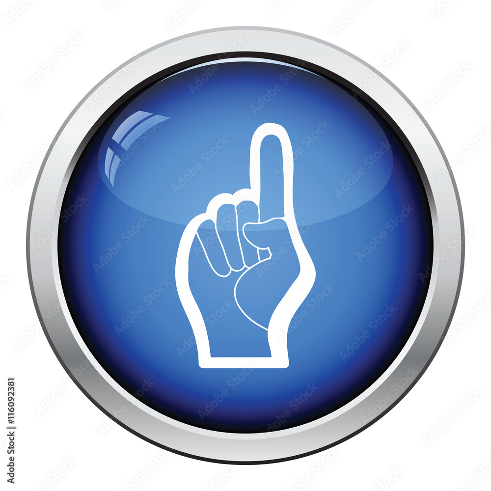 Fan foam hand with number one gesture icon Fan foam hand with number one gesture icon