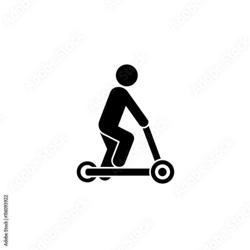 Man Riding Kick Scooter Icon
