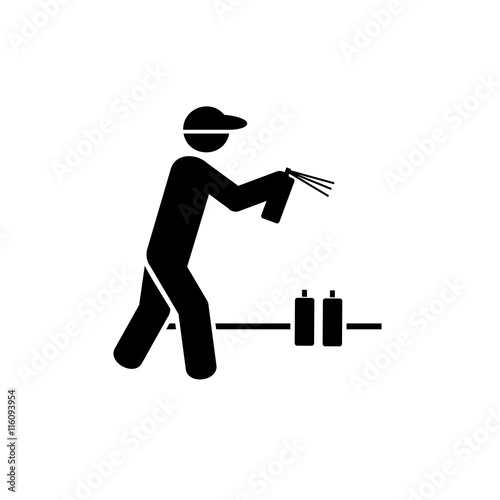 Man with Graffiti Spray Can Icon