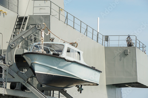 motor boat on the navy ship © tantawat