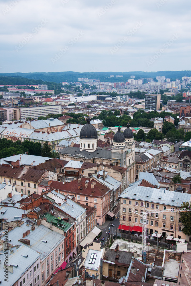 the old city of lvov from height