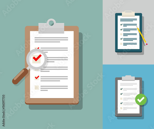 Survey Illustration. Checklist Illustration. Survey Checklist Ic