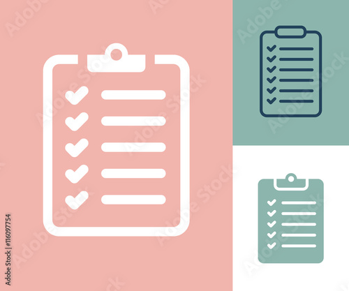 Survey Checklist Icon. Survey checklist flat